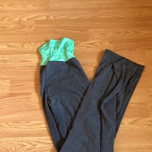 A green and gray sweatpants
